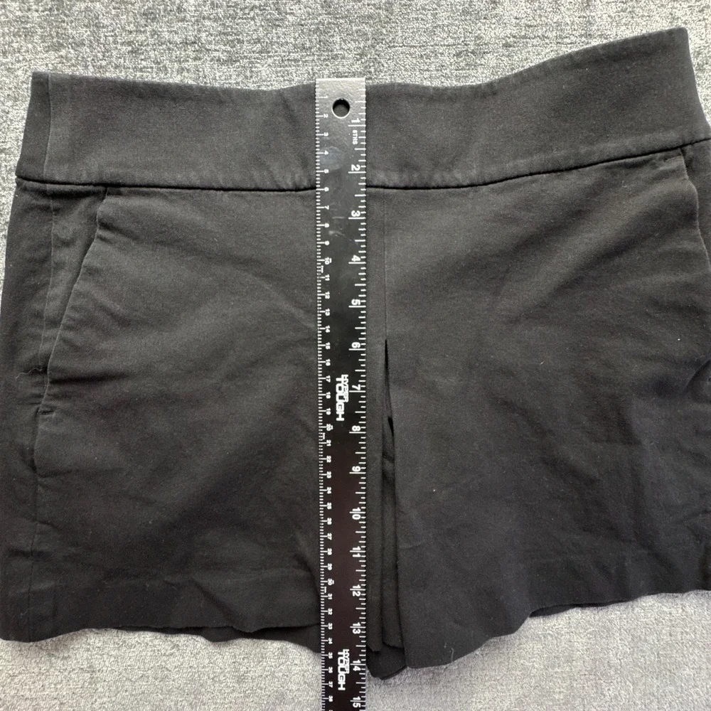 Club Monaco Tailored Pleated Shorts Womens 6 Black Cotton Blend Stretch Back Zip